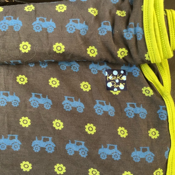 KICKEE PANTS ANNIVERSARY STONE TRACTOR Blanket Swaddle BAMBOO AND SPANDEX rare - Picture 5 of 8